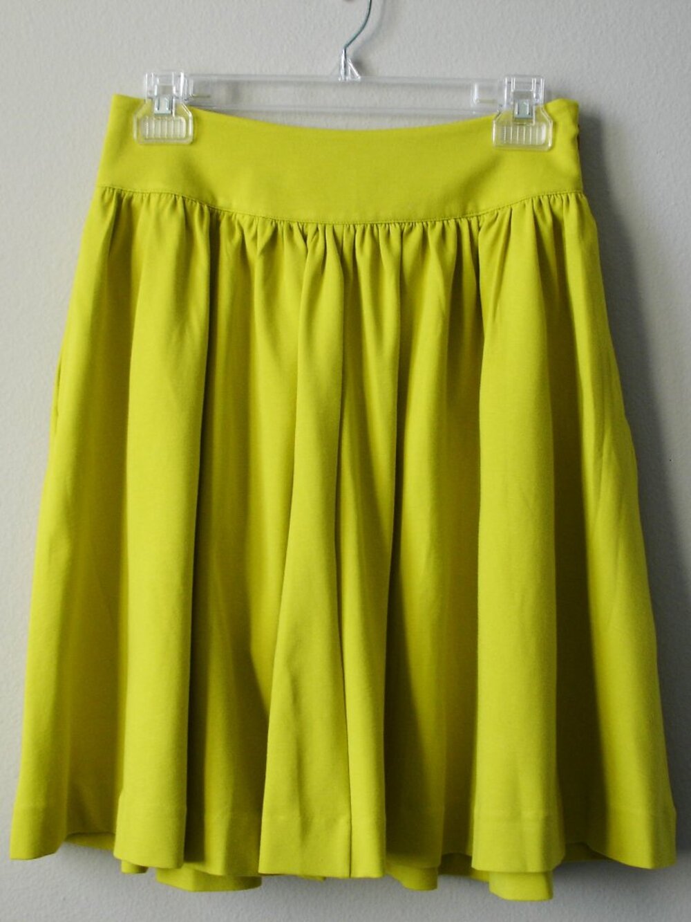 Gathered chartreuse skirt